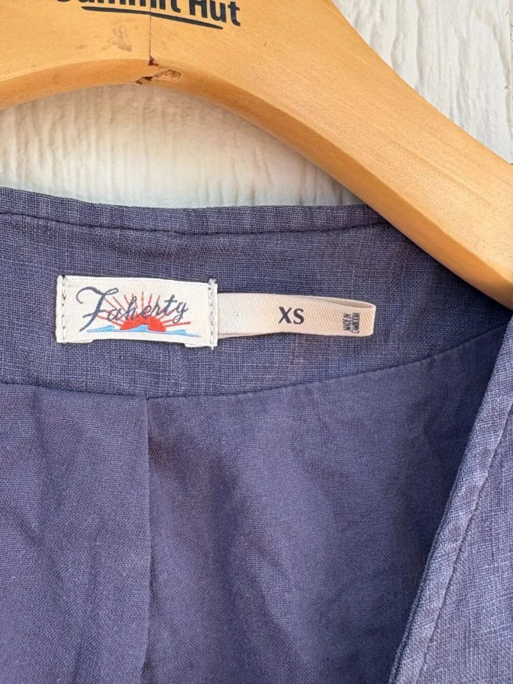 Faherty Monterey Linen Vest Women's XS Blue Summer Lightweight Minimalist Beach - Picture 3 of 10